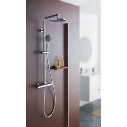 Душевая система без излива Brive 3 режима, 20 см, round, термостат, верхний душ, с лейкой E24444-CP Jacob Delafon