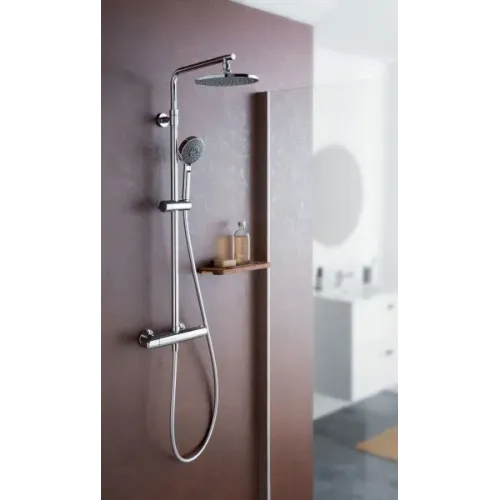 Душевая система без излива Brive 3 режима, 20 см, round, термостат, верхний душ, с лейкой E24444-CP Jacob Delafon