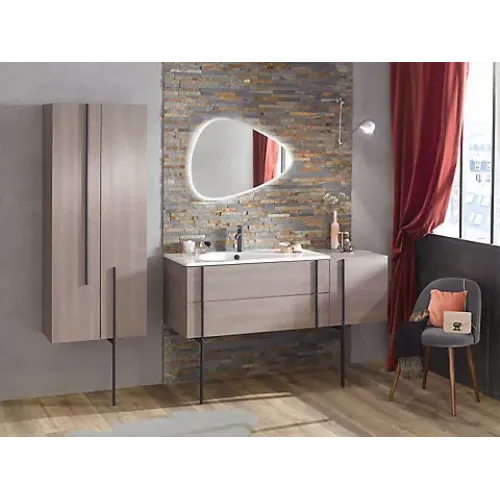 Шкаф-колонна Nouvelle Vague 60х34х147 см, 1 ящик, 3 полки, малиновый матовый, подвесной монтаж EB3046-M75 Jacob Delafon