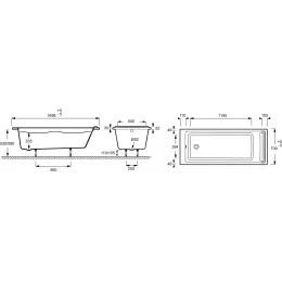 Акриловая ванна Spacio 170х70 см E6D009-00 Jacob Delafon