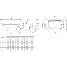 Чугунная ванна Repos 180х85 см, антискользящее покр. E2904-00 Jacob Delafon