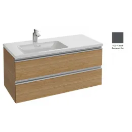 Модуль с раковиной Vox 100 см, 2 ящика, плавное закрывание, раковина-столешница, подвесная, серый антрацит лак, подвесной монтаж EXAC112-Z-00+EB2025-RA-442 Jacob Delafon