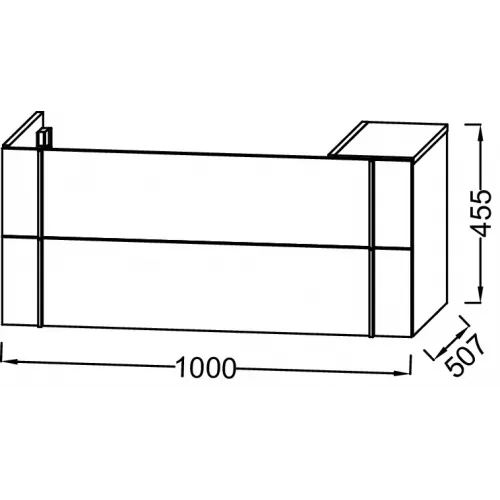 Модуль под раковину Nouvelle Vague 100х50,7х45,5 см, 2 ящика, 1 столешница, коричневая кожа EB3031-NR2 Jacob Delafon