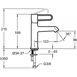 Смеситель для умывальника Odeon Rive Gauche ручка хром, чёрный цвет, неповоротный излив, без донного клапана E21029-CP-BL Jacob Delafon