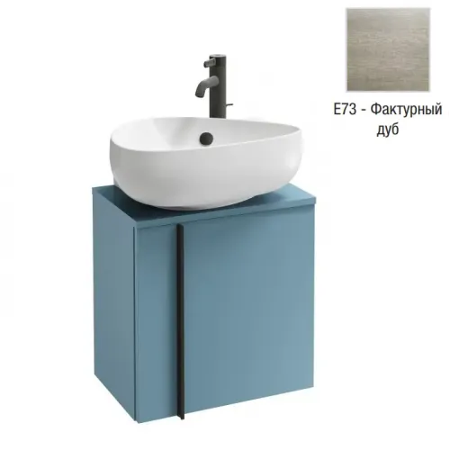 Модуль с раковиной Nouvelle Vague 45 см, фактурный дуб, правосторонняя, отверстие для смесителя, подвесной монтаж EGK112-00+EB3045D-E73 Jacob Delafon