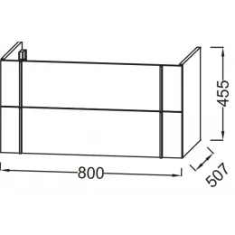 Комплект мебели для ванной Nouvelle Vague 81 см, коричневая кожа., подвесной монтаж, с подсветкой EB1413-NF+EB3030-NR2+EXAR112-Z-00 Jacob Delafon