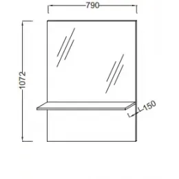 Зеркало Struktura 79х107,2 см, ореховое дерево, высокое, с полочкой EB1213-E16 Jacob Delafon