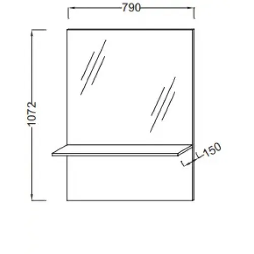 Зеркало Struktura 79х107,2 см, ореховое дерево, высокое, с полочкой EB1213-E16 Jacob Delafon