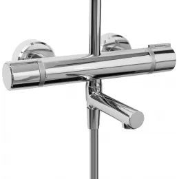 Душевая система Atom E26238-CP 3 режима, 28 см, square, с повор. изливом, термостат, верхний душ, с лейкой E26238-CP Jacob Delafon