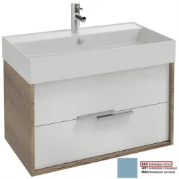 Модуль под раковину Vivienne 80х46х45 см, корпус дуб табак, фасад аквамарин стаин, без ручек EB1584-E52-S50 Jacob Delafon