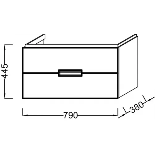 Модуль под раковину Reve 79х38х44,5 см, 2 ящика, белая глина блестящий EB1135-R-G72 Jacob Delafon