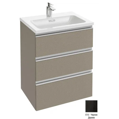 Модуль под раковину Vox 60х46х73,5 см, черное дерево, 3 выдвижных ящика EB2050-RA-E15 Jacob Delafon