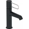 Смеситель для умывальника Odeon Rive Gauche ручка хром, неповоротный излив, чёрный цвет, с донным клапаном E21028-CP-BL Jacob Delafon