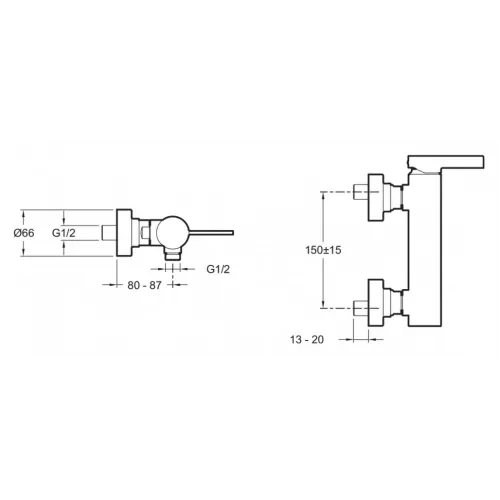 Настенный смеситель без излива Stillness без лейки E12779-4-CP Jacob Delafon