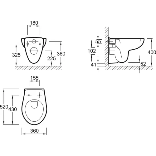 Комплект унитаза с инсталляцией Brive глубина унитаза 52см, клавиша хром глянец, с микролифтом, быстросъемное E21733RU-00 Jacob Delafon