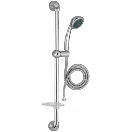 Душевой гарнитур Basic 2 c ручным душем, штангой, шлангом, мыльницей, 4 режима E14330-CP Jacob Delafon