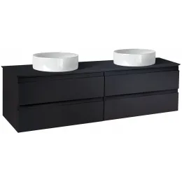 Модуль под раковину Madeleine 124х49,2х47,6 см, 4 ящика, чёрный матовый, для 2 раковин EB2085-J53 Jacob Delafon