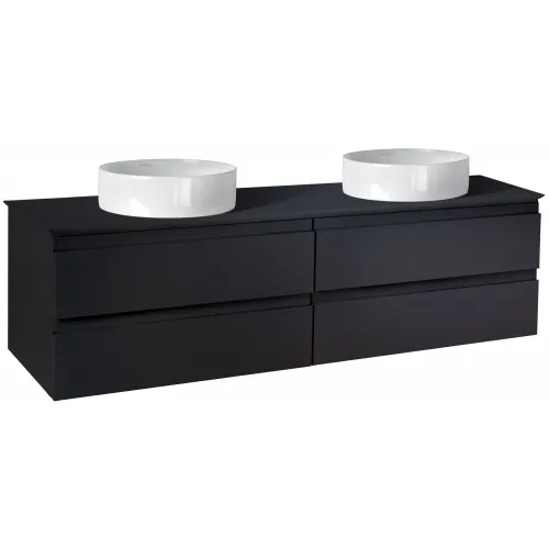 Модуль под раковину Madeleine 124х49,2х47,6 см, 4 ящика, чёрный матовый, для 2 раковин EB2085-J53 Jacob Delafon