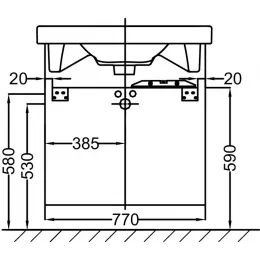 Модуль под раковину Odeon Up 77х48,5х73,8 см, 3 ящика, квебекский дуб EB993-E10 Jacob Delafon