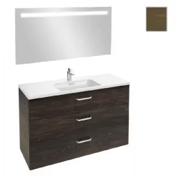 Комплект мебели для ванной Vox 120 см, ореховое дерево, 3 выдвижных ящика, с подсветкой, 1 отверстие для смесителя, подвесной монтаж, с подсветкой EB1418-NF+EXAB112-Z-00+EB2091-R2-E16 Jacob Delafon
