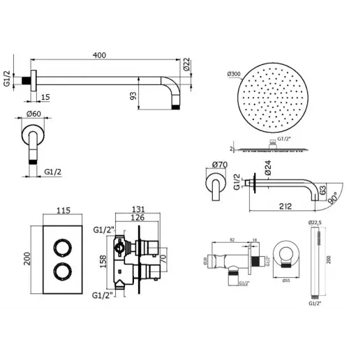 Комплект для ванны Plumberia Selection IXO KITXOT19QBO60KING