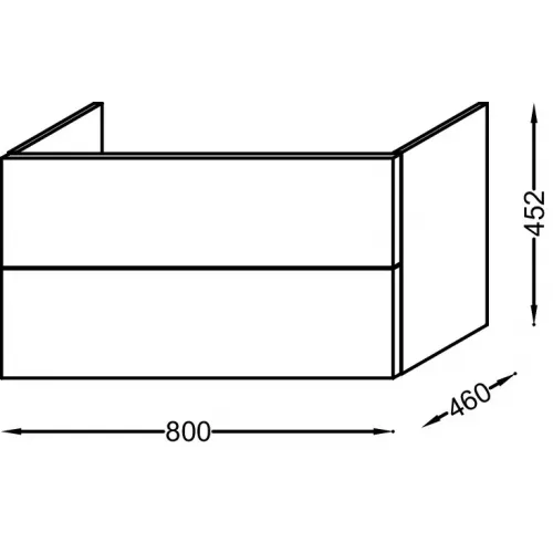Модуль под раковину Vox 80х46х45,2 см, 2 ящика, изогнутые ручки, аквамарин матовый EB2078-R1-M43 Jacob Delafon