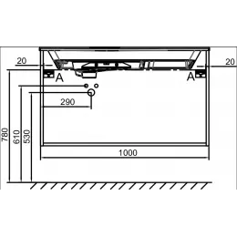 Модуль под раковину Odeon Rive Gauche 100х50,8х56,8 см, квебекский дуб, ручки черные EB2524-R9-E10 Jacob Delafon