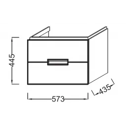 Модуль под раковину Reve 57,3х43,5х44,5 см, оливковый блестящий, 2 выдвижных ящика EB1134-G95 Jacob Delafon