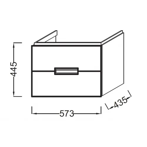 Модуль под раковину Reve 57,3х43,5х44,5 см, оливковый блестящий, 2 выдвижных ящика EB1134-G95 Jacob Delafon