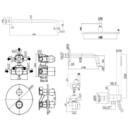Комплект для ванны PAFFONI Light KITZLIQ019BO045KING