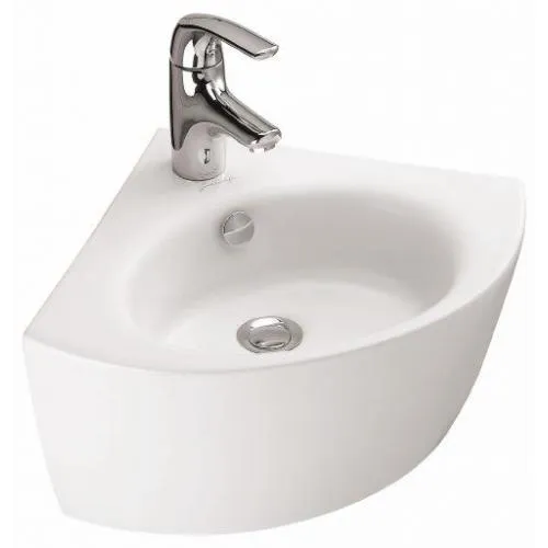 Подвесная раковина Ove 36,5х36,5х11 см, с одним отверстием для смесителя, санфарфор, угловая E1566-00 Jacob Delafon