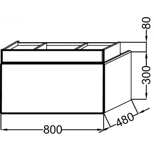 Модуль под раковину Terrace 80х48х38 см, ледяной коричневый матовый, верхний ящик из цельного дерева, система push-to-open EB1186-M59 Jacob Delafon