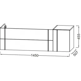 Модуль с раковиной Nouvelle Vague 145 см, коричневая кожа, подвесной монтаж EB3037-NR2+EXAQ112-Z-00 Jacob Delafon