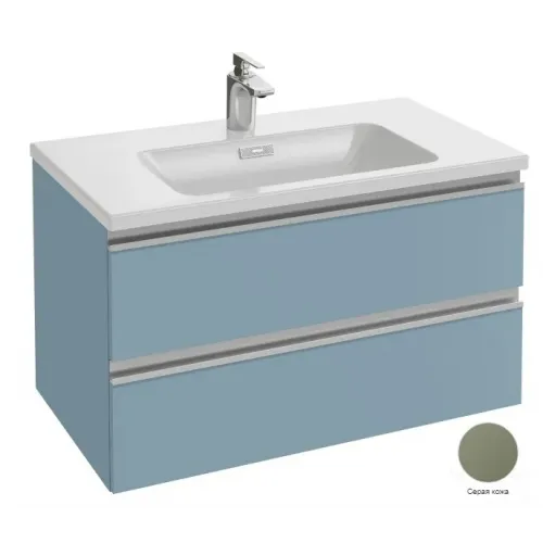 Модуль с раковиной Vox 80 см, серая кожа, подвесной монтаж EXAE112-Z-00+EB2028-RA-N29 Jacob Delafon