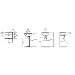 Подвесная раковина Struktura 50х40х13,3 см, с отверстием для смесителя, с отверстием перелива, санфарфор EGF112-00 Jacob Delafon