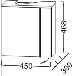 Модуль с раковиной Nouvelle Vague 45,2 см, аквамарин блестящий, правосторонняя, подвесной монтаж EGK112-00+EB3045D-G91 Jacob Delafon
