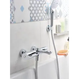 Настенный смеситель Villette неповоротный излив, с выходом на душ (без лейки), термостат E23721-CP Jacob Delafon