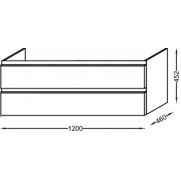 Модуль под раковину Vox 120х46х45,2 см, 2 ящика, аквамарин матовый, встроенные ручки EB2021-RA-M43 Jacob Delafon