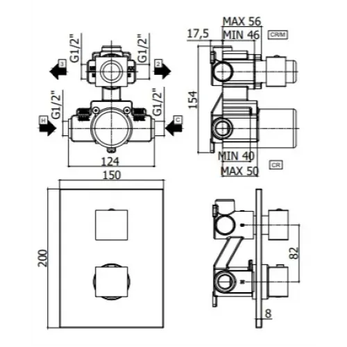 Смеситель для душа Paffoni Level LEQ518CR/M