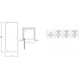 Душевая дверь Serenity 100х190 см, распашная, 6 мм E14P100-GA Jacob Delafon