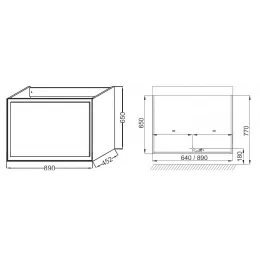 Модуль под раковину Rythmik pure 89х45,2х65 см, коричневый, 1 выдвижной + 1 внутренний ящики, подсветка EB1771-M65 Jacob Delafon