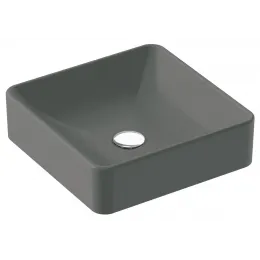 Накладная раковина Vox 40х40х13,5 см, серый гранит, с отверстием перелива в передней части, с заглушкой, санфарфор EVG102-MG2 Jacob Delafon