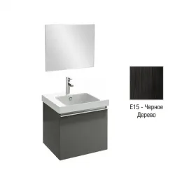 Комплект мебели для ванной Odeon Up 60 см, черное дерево меламин, 1 выдвижной ящик, полотно, подвесной монтаж E4778-00+EB1080-NF+EB877-E15 Jacob Delafon