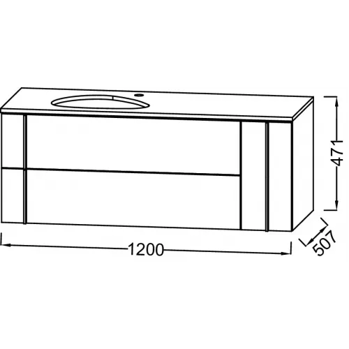 Модуль под раковину Nouvelle Vague 120х50,7х47,1 см, фактурный дуб EB3042-E73 Jacob Delafon