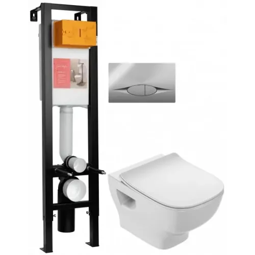 Комплект унитаза с инсталляцией Struktura инсталляция ширина 30 см, клавиша хром, с микролифтом, быстросъемное E21754RU-00 Jacob Delafon