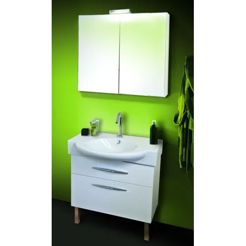 Комплект мебели для ванной Presqu'ile 80 см, белый, с подсветкой, подвесной монтаж E1343-00+EB927-J5+EB928-J5 Jacob Delafon