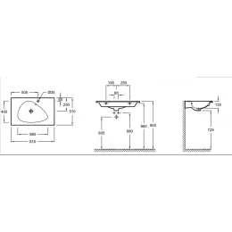 Модуль с раковиной Nouvelle Vague 81 см, коричневая кожа, подвесной монтаж EB3030-NR2+EXAR112-Z-00 Jacob Delafon