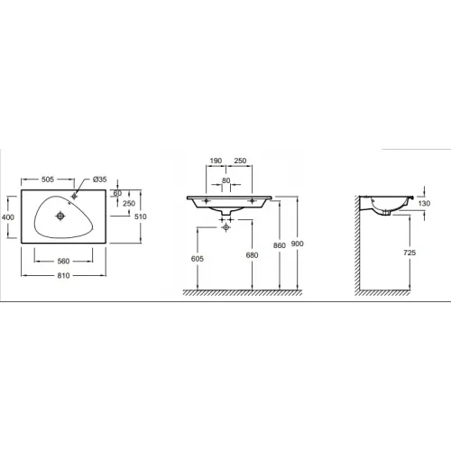 Модуль с раковиной Nouvelle Vague 81 см, коричневая кожа, подвесной монтаж EB3030-NR2+EXAR112-Z-00 Jacob Delafon