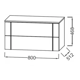 Тумба для ванной Nouvelle Vague фактурный дуб, 2 выдвижных ящика, подвесной монтаж 80х51 см EB3054-E73 Jacob Delafon
