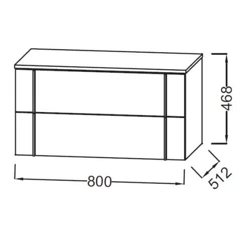 Тумба для ванной Nouvelle Vague фактурный дуб, 2 выдвижных ящика, подвесной монтаж 80х51 см EB3054-E73 Jacob Delafon